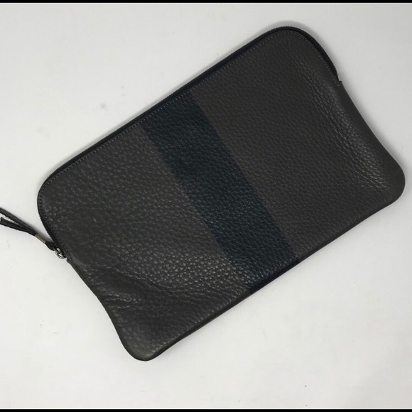 Madewell Handbags - Madewell Pebbled Leather Stripe Clutch